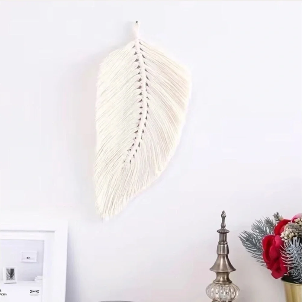 Bohemian, Macrame, Leaf Wall Home Decor, Ivory